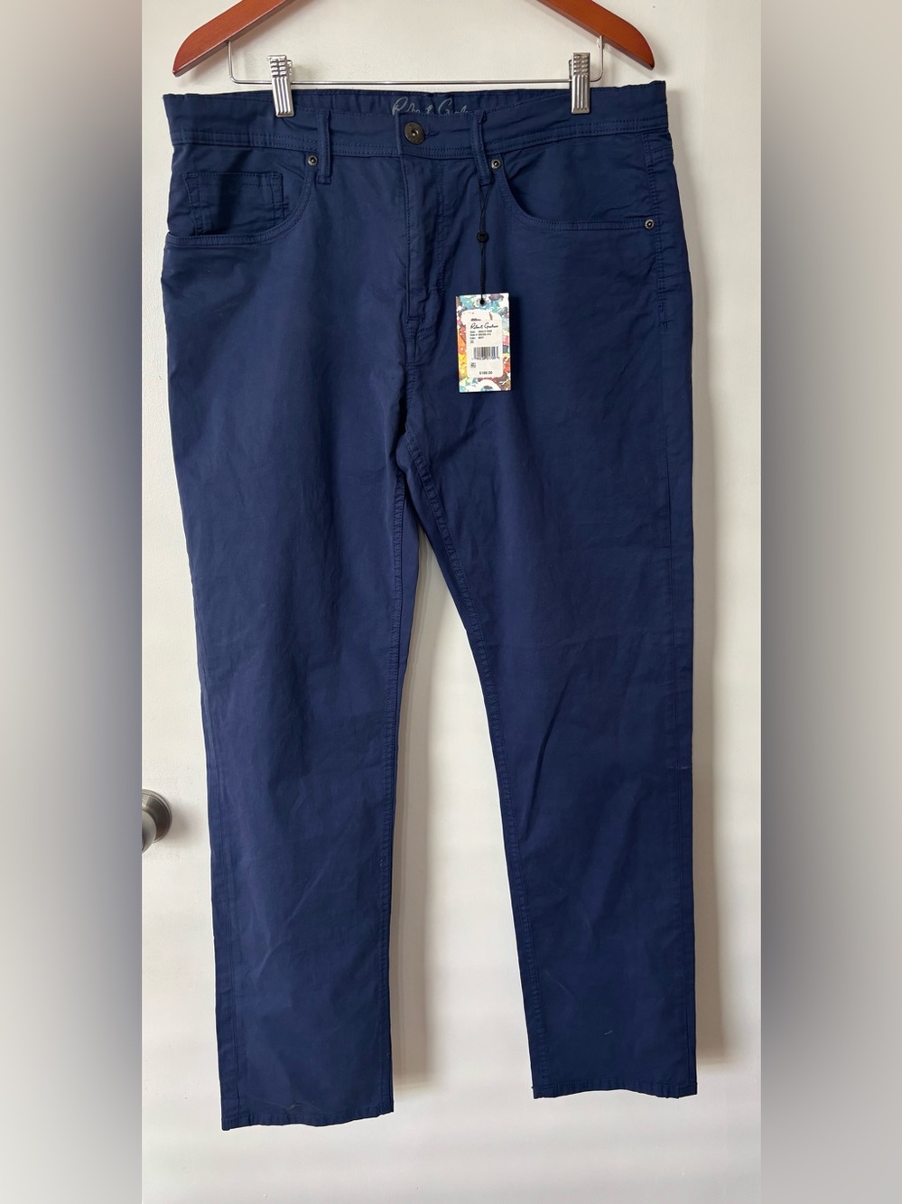 Robert Graham Cotton Navy Blue Hagley Pant Size 35